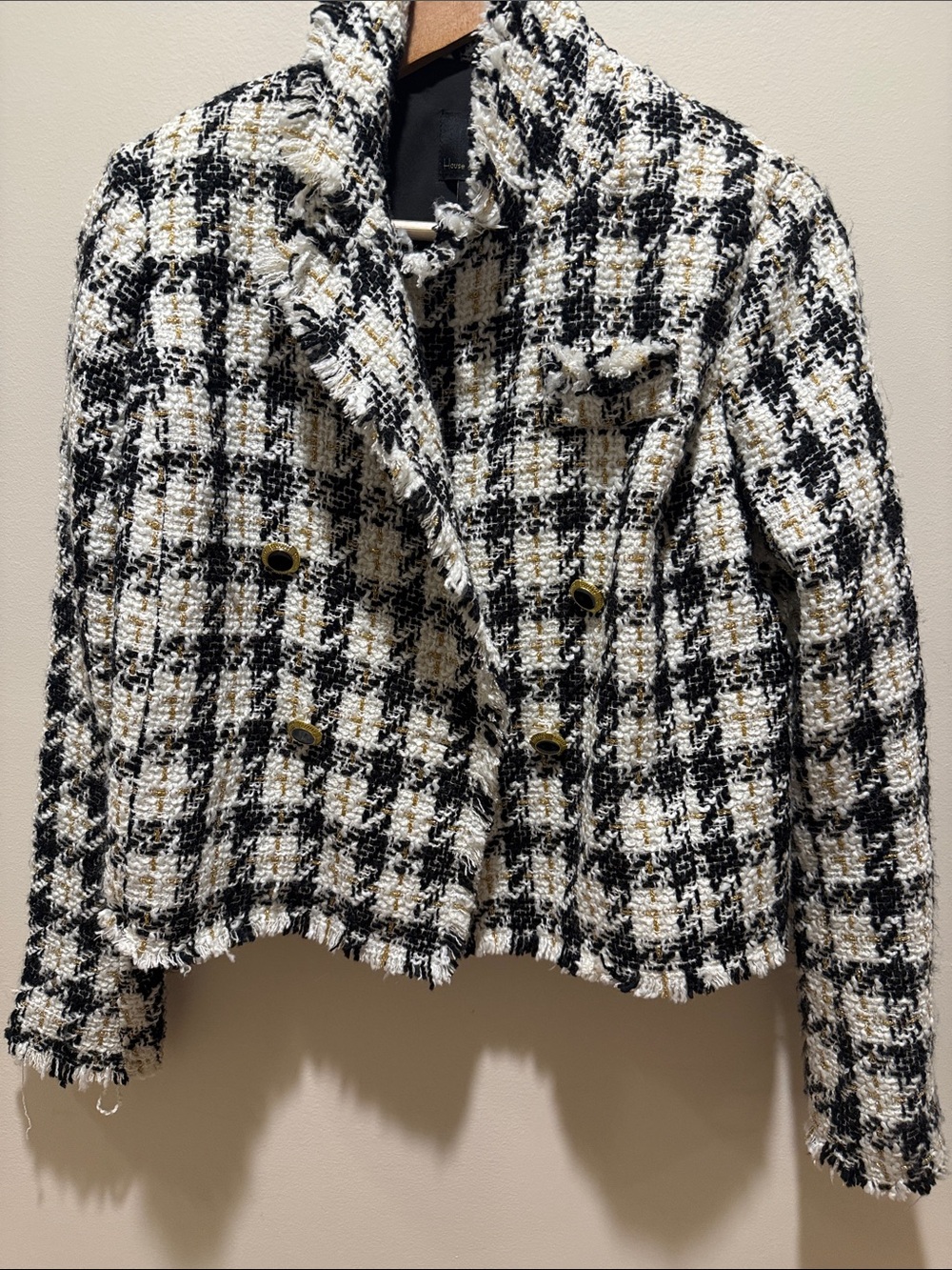 House of Harlow 1960 Black Jacket with Gold Logo